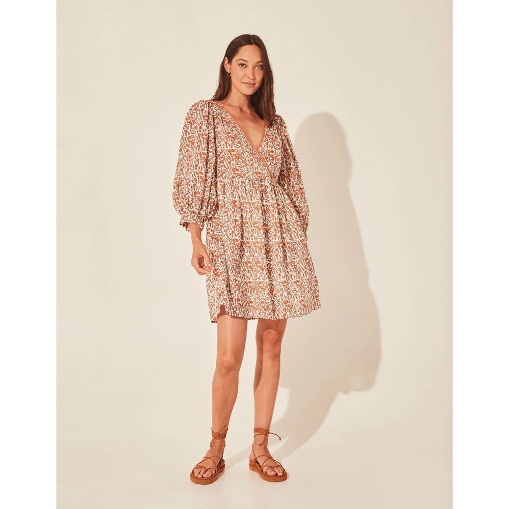 Daughters of India Binita apricot mini dress
